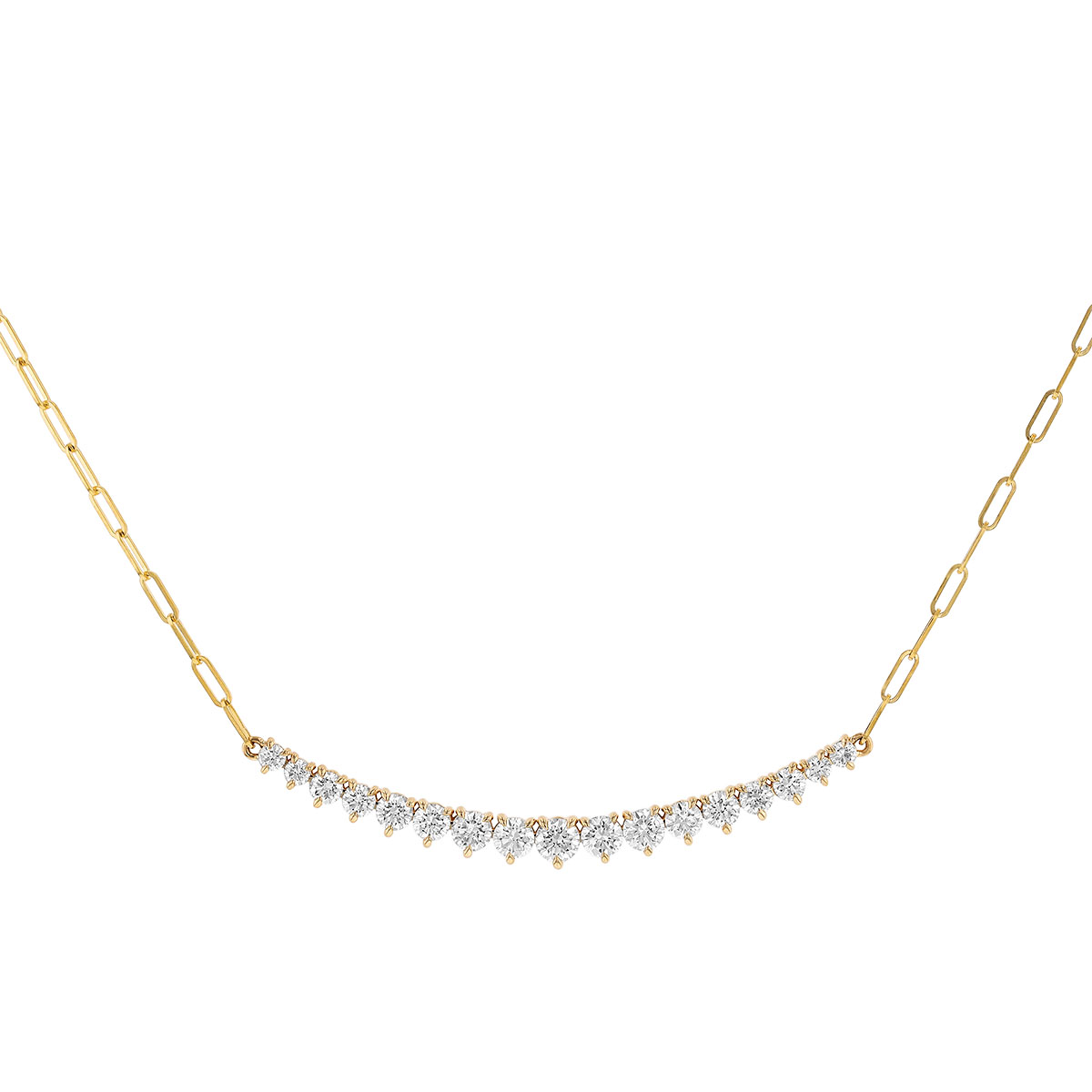 Phillips House Enchanted Diamond Curved Bar Necklace in Yellow Gold